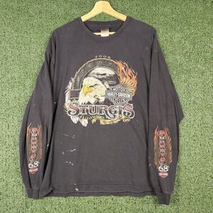 Vintage Harley Davidson Sturgis Black Hills Rally XL 2008 Long Sleeve Y2K Biker